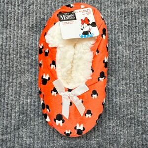 Disney Minnie Mouse Fuzzy Babba Slipper Socks Red Black White Girls Size 4T-5T